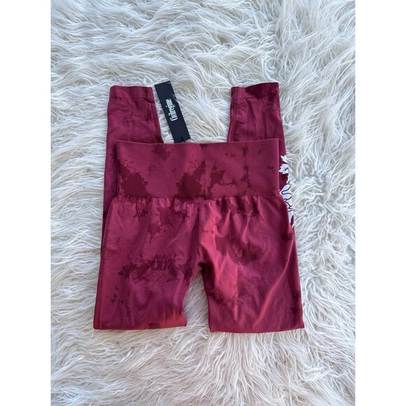 Civil Regime Blush Red Reaper Wash Kelly Seamless Leggings Size Medium - Picture 5 of 8